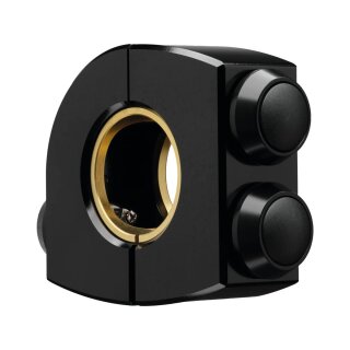 mo.switch Push-Button Clamp for 1" or 7/8" Handlebars 3 Black Button Gloss Black Anodized