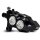 Race Series Monoblock Brake Caliper Clear Anodized Billet Bore Caps Black Anodized Front Left