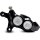 Race Series Monoblock Brake Caliper Clear Anodized Billet Bore Caps Black Anodized Front Left