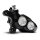 Race Series Monoblock Brake Caliper Clear Anodized Billet Bore Caps Black Anodized Front Left
