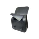 Leather Universal Saddlebag for Softails 27,7 Liter with Inside Flap, Height: 420 mm, Width: 440 mm, Depth: 150 mm Black