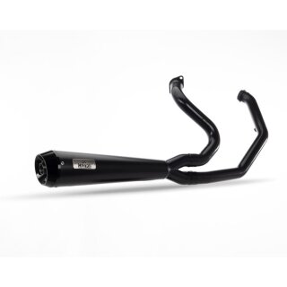 Malparidos Edelstahl 2-1 Auspuffanlage schwarz Euro 4/5 für Harley Touring 18-24