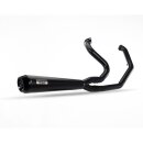 Malparidos Edelstahl 2-1 Auspuffanlage schwarz Euro 4/5 für Harley Touring 18-24