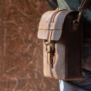 Trip Machine Moto Sling Bag Leder Tasche Mocka Braun