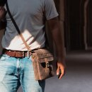 Trip Machine Moto Sling Bag Leder Tasche Mocka Braun