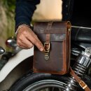 Trip Machine Moto Sling Bag Leder Tasche Cognac Braun