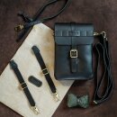 Trip Machine Moto Sling Bag Leder Tasche schwarz