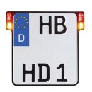 HeinzBikes All-In Kennzeichenhalter schwarz mit Rücklicht DE 180X200mm