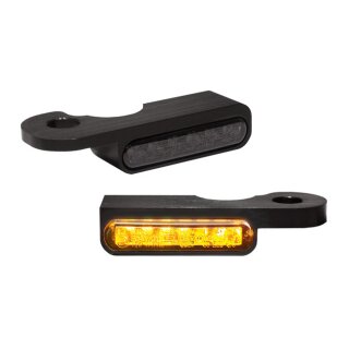 HeinzBikes Stripes LED Blinker schwarz für Harley Softail 90-14