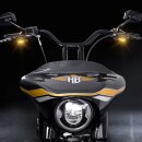HeinzBikes Stripes LED Blinker schwarz für Harley Softail 90-14