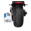 HeinzBikes seitlicher Kennzeichenhalter Schwarz für Harley Breakout Rocker 08-17