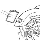 HeinzBikes Kennzeichenhalter Adapter Montage Block chrom für Harley Softail 18-24