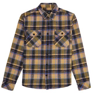 13 1/2 Steel Biker Flanellhemd, gelb XXL