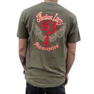 Indian Larry Logo t-shirt army green