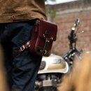 Trip Machine Oberschenkeltasche Leder kirschrot