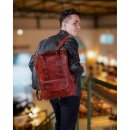 Trip Machine Eastwood Rucksack Leder Kirschrot