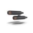 Zard Overlapped Auspuff Schalldämpfer schwarz/bronze für Harley Softail 18-24