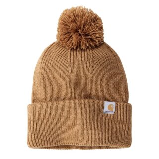 Carhartt Mütze mit Bommel braun