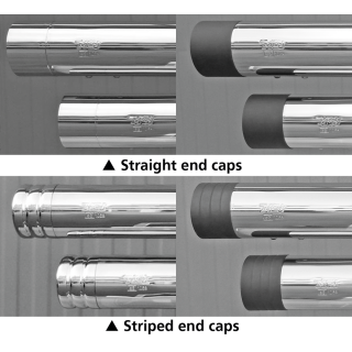 MCJ End Caps Royal 100 Slash Cut Chrome