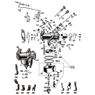 Shaft Throttle, 1.5" carbs E,EL,FL