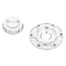 Ness 12-Kant Alu Tankdeckel Set chrom für Harley...