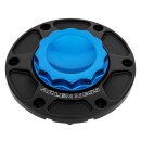 Ness 12-Kant Alu Tankdeckel Set blau für Harley...