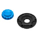 Ness 12-Kant Alu Tankdeckel Set blau für Harley...