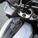 Ness Pop-Up Alu Tankdeckel Set schwarz für Harley Touring 23-26