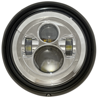 Headlight 7" Chrome/Clear Lens