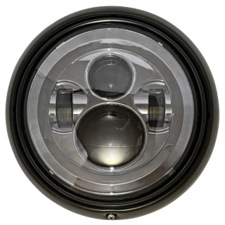 Headlight 7" Chrome/Smoked Lens