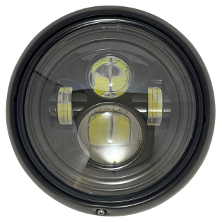 Headlight 7" Black/Clear Lens
