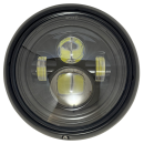 Headlight 7" Black/Clear Lens