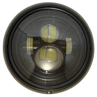 Headlight 7" Black/Smoked Lens