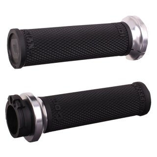 ODI Ruffian V-Twin Lock-On Griffe Schwarz/Silber für Harley 82-22