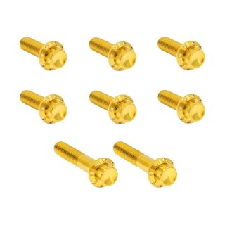 Arlen Ness, titanium 12-point trap door cover bolt kit. Gold